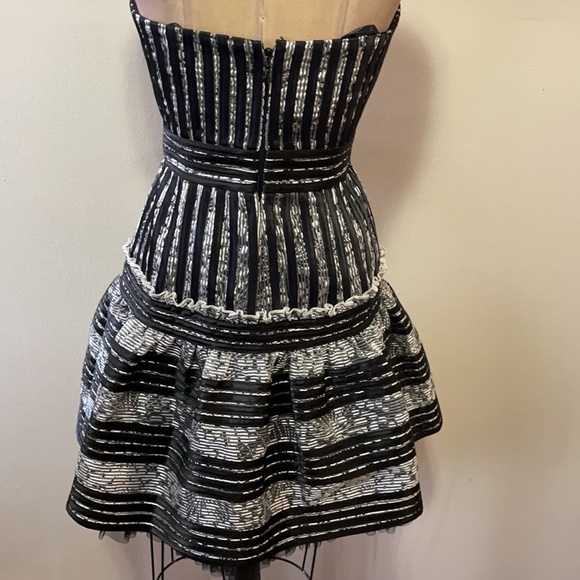 BCBGMaxAzria Black White Strapless Party Dress - Picture 9 of 14
